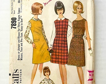 Vintage 60's McCall's 7890, Dress, Jumper, Blouse (XS/S)