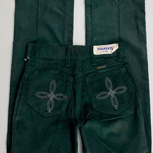 Vintage 70's Deadstock, Maverick, Green, Corduroy, Pants Size 2 image 1