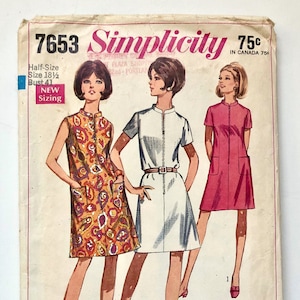60&#39;s Simplicity 7653, Mod, Dress (1X)