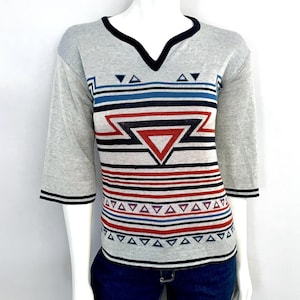 Vintage 70&#39;s Gray Hippie Bell Sleeve, Sweater (S)
