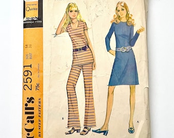 70's McCall's 2591, Dress, Top, Pants (M)