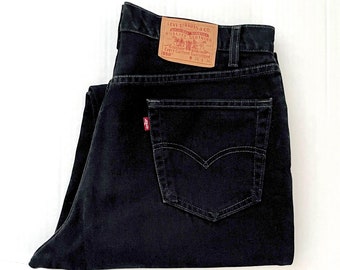 Vintage Y2K Levi&#39;s 550 Jeans, Black, Relaxed Fit, Denim (W36L)