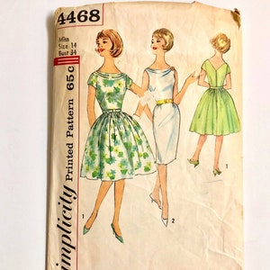 60&#39;s Partially Uncut, Simplicity 4468, One-Piece Dress with Two Skirts (S)