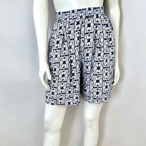 80's Jantzen, Blue, White, Floral, Shorts (XS/S)