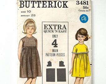 60's Butterick 3481, One-Piece Dress (L)