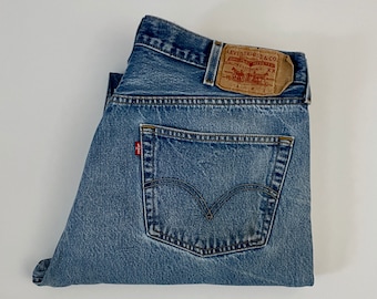 vintage 00's Levi’s 501XX, Jeans, Bleu, Rouge Tab, Long, Denim (W36)