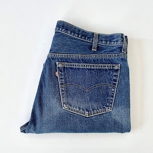 Vintage 80&#39;s Levi&#39;s 501 Jeans, Button Fly, Red Tab, Long, Denim (W38)