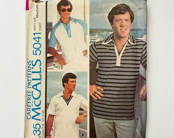 Camicia a maniche corte in maglia McCall's 5041 anni '70 (taglia S)