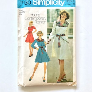 70&#39;s Partially Uncut, Simplicity 7130, Dress in Two Lengths (S)