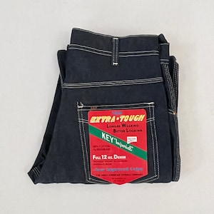 Vintage 70's Deadstock, Key USA, Mens, Straight Leg, Jeans, Dark Wash Denim (W30)