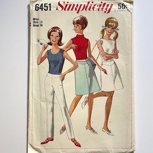 60&#39;s Uncut Simplicity 6451, Hip Skirts, Hip Pants (L)