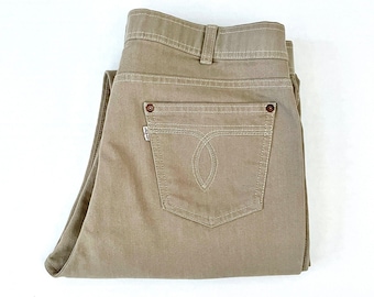 Pantalon jambe droite Levi's marron clair vintage des années 70 (W34)