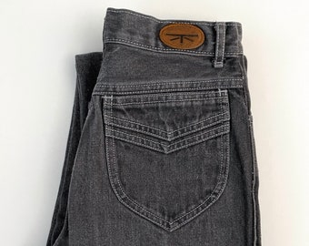 Vintage 80's Brittania Jeans, Gray, High Waisted, Straight Leg, Denim (S)