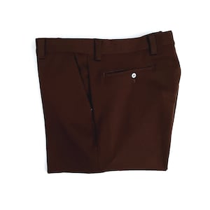 Vintage 70&#39;s Brown, Textured, Polyester, Bootcut Pants (W36)