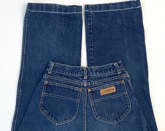 Jean James vintage des années 80, jambe large, denim (taille 0)