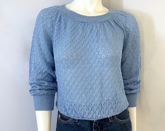 Vintage 70's It's Pure Gould, Blue, Long Sleeve, Sweater (S)