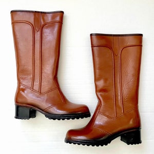 Women&#39;s 70&#39;s Brown Insulated Rain, Snow Boots (Size 6)