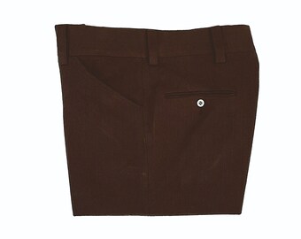 Vintage 70's Brown, Polyester, Bell Bottom Pants (W32)