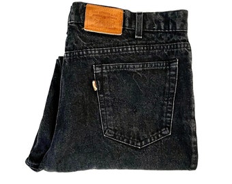 80's Levi's Two Horse Jeans USA, Black, Relaxed Fit, Denim (W38