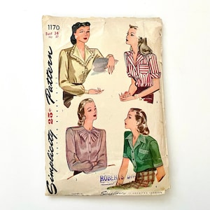 40&#39;s Simplicity 1170, Blouse (S)