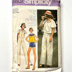 70&#39;s Mostly Uncut, Simplicity 6807, Top, Pants, Shorts (S)