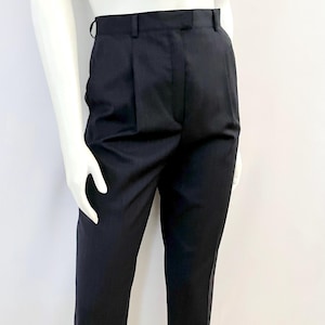Vintage 80&#39;s Escada, Navy, Pinstriped, Wool, Pants (Size 4)