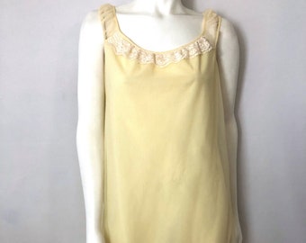 60's Berkliff, Yellow, Lace, Baby Doll, Nightie (S)