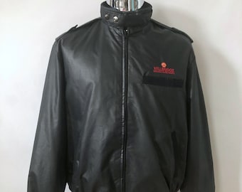 Vintage 80's Deadstock, Black, Zip Up, Jacket, Windbreaker (XL)