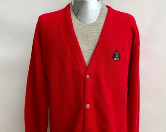 Red Cardigan Men Etsy