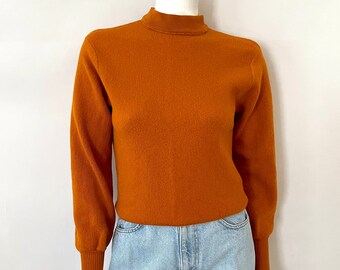 Vintage 60's Burnt Orange, Long Sleeve, Sweater (M)