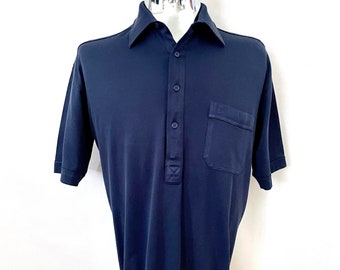 Vintage 80's Navy Blue, Short Sleeve, Polo Shirt by Countess Mara (L)