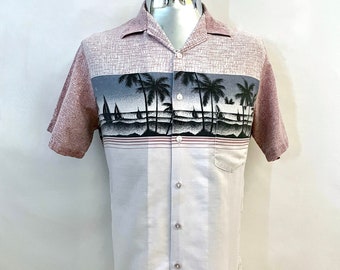 Vintage 80's Mr California, Hawaiian, Sailing, Button Down Shirt (L)