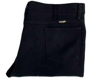 Vintage 80's Black Wrangler, Polyester, Bootcut Leg, Pants (W40)