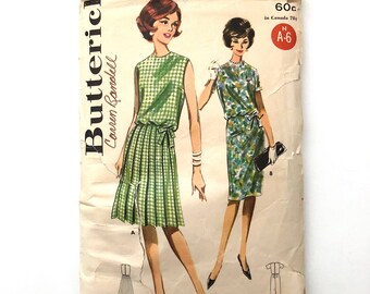 Vintage 60/'s McCall/'s 6284 Summer Sleeveless Slim Fitting Keyhole Dress Sewing Pattern 3 Options Petite Size UK 10 Bust 32