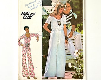 Mono Butterick 4768, años 70, parcialmente sin cortes (talla M)