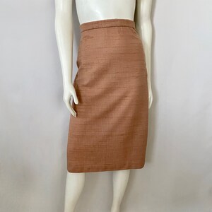 Vintage 70&#39;s Deadstock Light Brown Knee Length A Line Skirt (L)