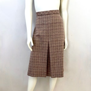 Vintage jaren 70 jantzen, paars, geruit, a-lijnrok (XL)