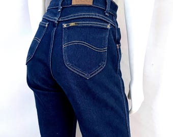 Calça jeans Lee Riders dos anos 80, cintura alta, tamanho petite (6)