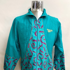 Vintage 90&#39;s Reebok, Petrol, Nylon, Windbreaker, gefütterte Jacke (M)