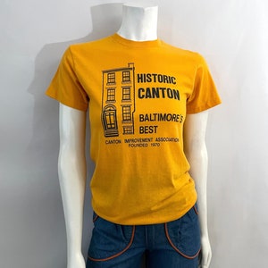 Vintage 70&#39;s Yellow-Orange Single Stitch T-Shirt (XS)