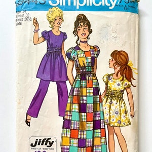 70&#39;s Partially Uncut Simplicity 9443, Dress In Two Lengths, Pants