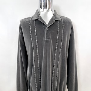 Vintage 70&#39;s Spire USA, Gray, Velour, Long Sleeve, Pull Over (3X)