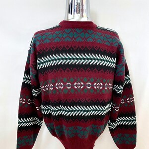 Vintage 80&#39;s Burgundy, Geometric Sweater (L)