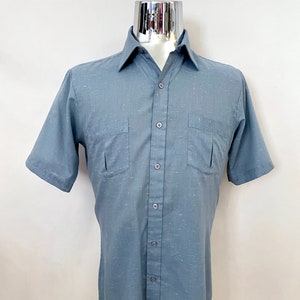 Vintage 80&#39;s Arrow Blue Short Sleeve Shirt (M)