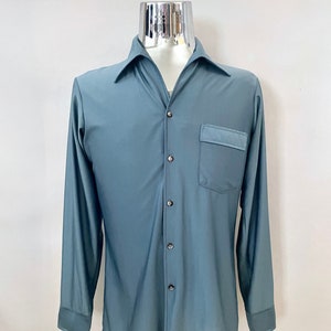 Vintage 70&#39;s Van Heusen, Blue, Disco Shirt (M)
