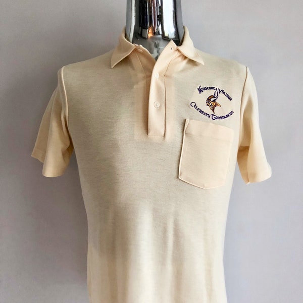 Vintage Men's 80's Minnesota Vikings, Polo Shirt, Pull Over, Short Sleeve (S)