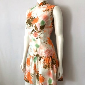 Vintage 60er Jahre Hawaiihemd, Weiß, ärmellos, Mini Kleid von Zacuto (S)