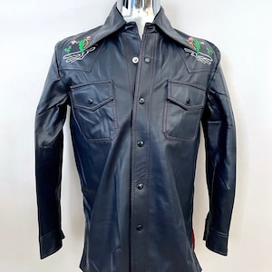 70&#39;s Deadstock, Navy Blue, Vinyl Jacket, Snap Button by Vanderbilt (M/L)