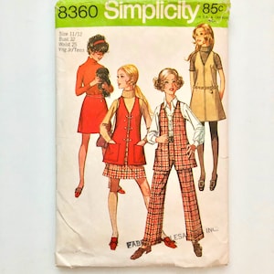 60&#39;s Partially Uncut, Simplicity 8360, Jumper, Vest, Skirt, Pants (S)