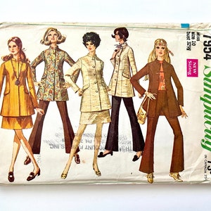 60&#39;s Partially Uncut Simplicity 7954, Skirt, Bell Bottom Pants, Jacket (S)